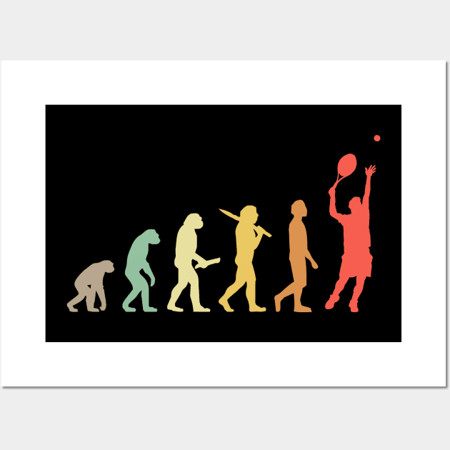 Retro Tennis Evolution Gift For Tennis Players Wall Art by OceanRadar